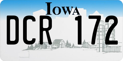 IA license plate DCR172
