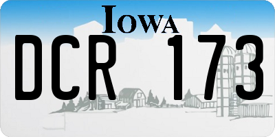 IA license plate DCR173