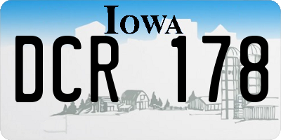 IA license plate DCR178
