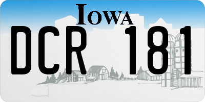 IA license plate DCR181