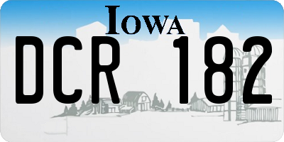 IA license plate DCR182