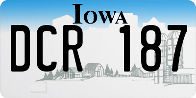 IA license plate DCR187