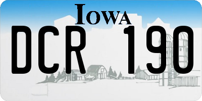 IA license plate DCR190