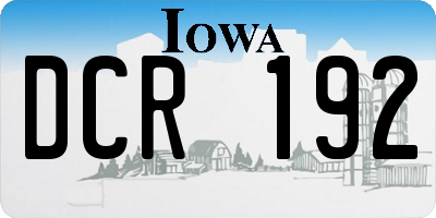 IA license plate DCR192