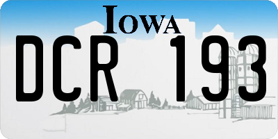IA license plate DCR193