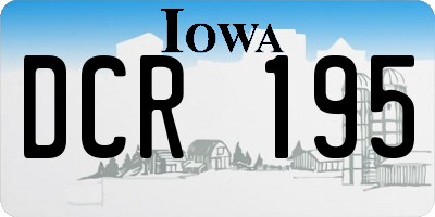 IA license plate DCR195