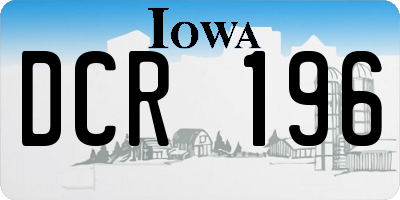 IA license plate DCR196