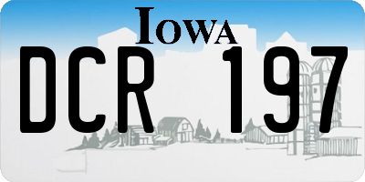 IA license plate DCR197