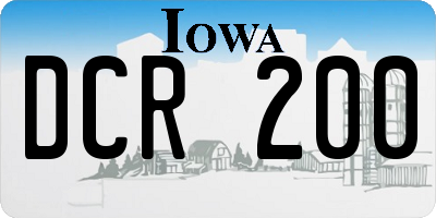IA license plate DCR200