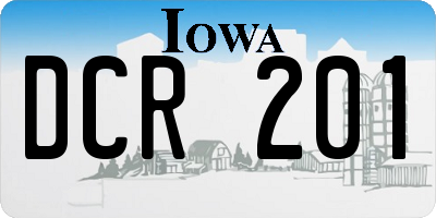IA license plate DCR201