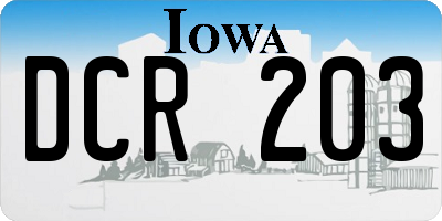 IA license plate DCR203