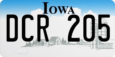 IA license plate DCR205