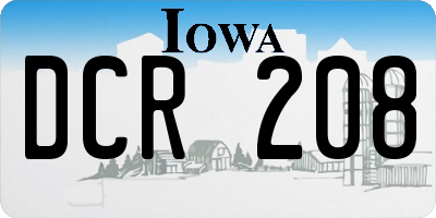 IA license plate DCR208