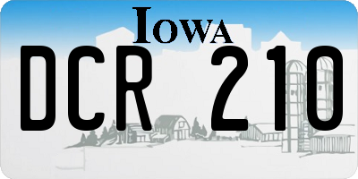 IA license plate DCR210