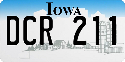 IA license plate DCR211