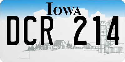 IA license plate DCR214