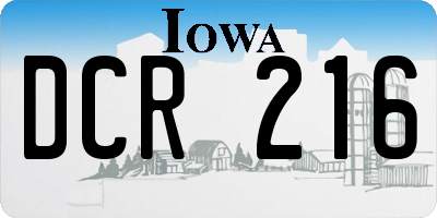 IA license plate DCR216