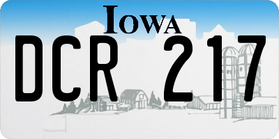 IA license plate DCR217