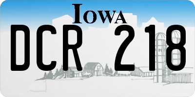 IA license plate DCR218