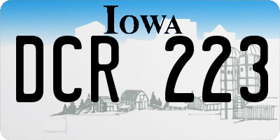 IA license plate DCR223