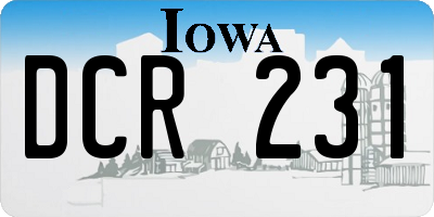 IA license plate DCR231