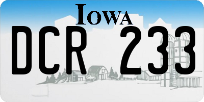 IA license plate DCR233