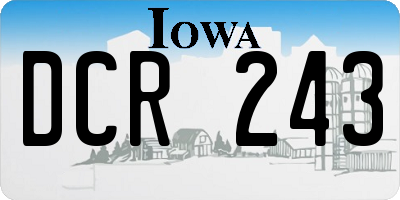 IA license plate DCR243