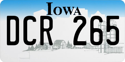 IA license plate DCR265
