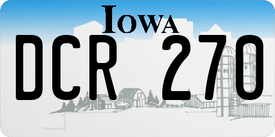 IA license plate DCR270
