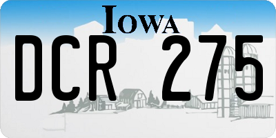 IA license plate DCR275