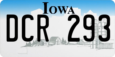IA license plate DCR293