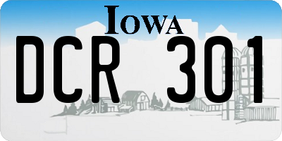 IA license plate DCR301