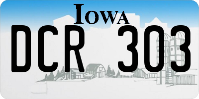 IA license plate DCR303