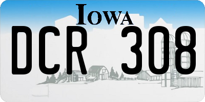 IA license plate DCR308