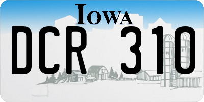 IA license plate DCR310