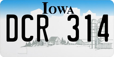 IA license plate DCR314