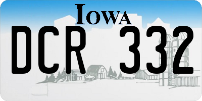 IA license plate DCR332