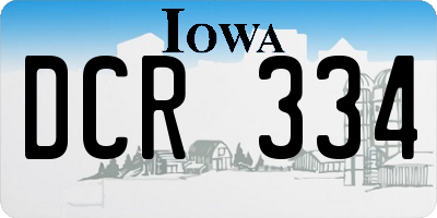IA license plate DCR334