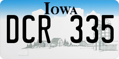 IA license plate DCR335