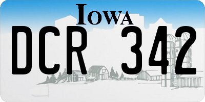 IA license plate DCR342