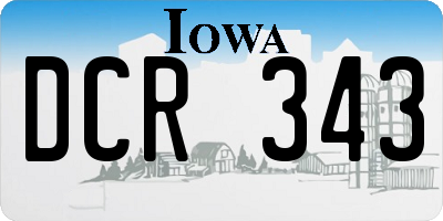 IA license plate DCR343