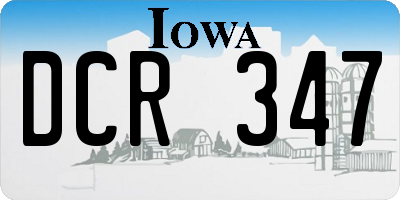 IA license plate DCR347