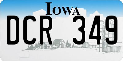 IA license plate DCR349