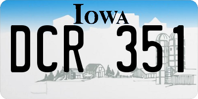 IA license plate DCR351