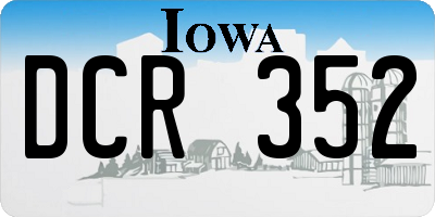 IA license plate DCR352