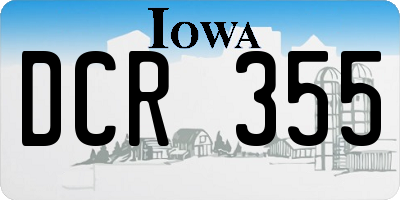 IA license plate DCR355