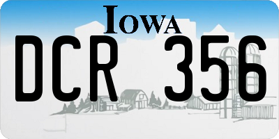 IA license plate DCR356