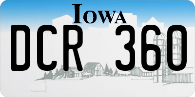 IA license plate DCR360