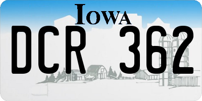 IA license plate DCR362