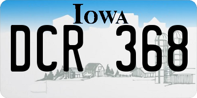 IA license plate DCR368